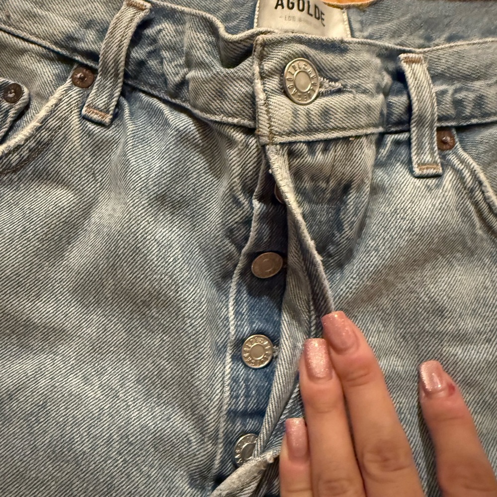 Agolde Parker Long Jean Shorts - Picture 7 of 14